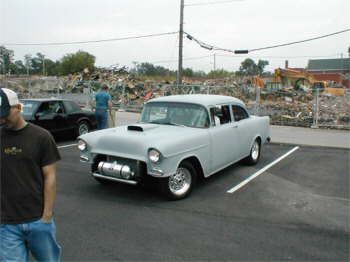 Check out this 60's style 55 Chevy Gasser look