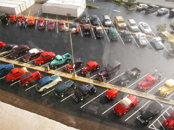 Motel parking lot from 8th floor!