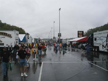 Rainy, but here's a shot to show how accessible the cars & drivers are to the fans in the pro pits!