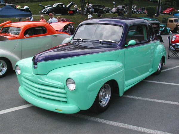 Teal & purple '46 Ford Coupe!