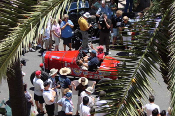 At the Anaheim, CA finish line Dan Harris and Brian Webster bring their 29 Ford Model