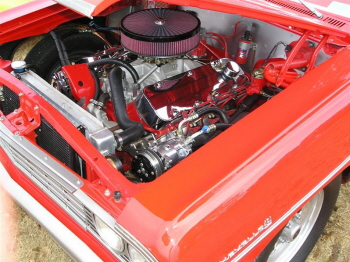 This Chevelles engine compartment is a clean as can be