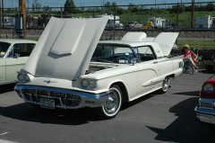 '60 T-bird -In 58 Ford abandoned the Thunderbird two-seater concept and introduced a 4-passenger version.  I owned a 59 that looked much the same as this 60 Thunderbird that was on display there.