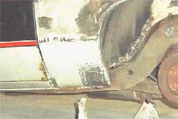 Drivers rear. Small piece of rot fixed.