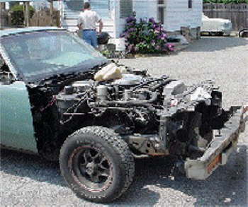 Structural replacements hood, fenders, fiberglass nose. 