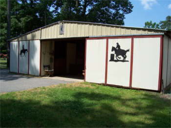 We converted the back 4 stalls into showrooms for our car and truck