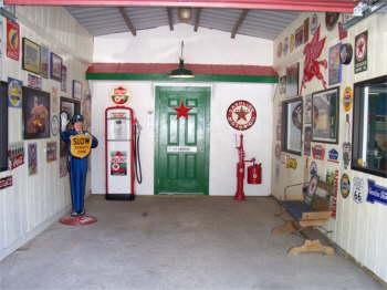 We turned the center of our barn into a Texaco Station.