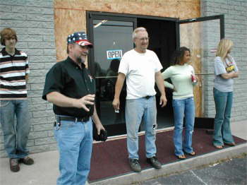 Jack and Johnny posing with the Chickie Babes