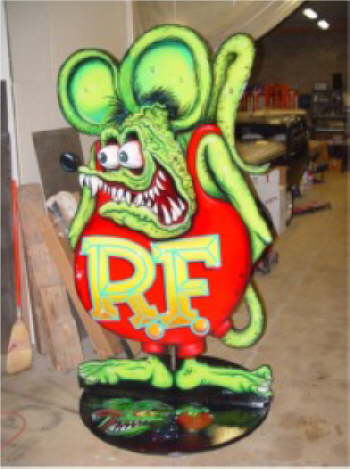 Hey, check out this 8 foot Rat Fink painted by Jimmy Flintstone! Hey, check out this 8 foot Rat Fink painted by Jimmy Flintstone!