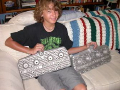 Alec with first set of Harrell heads, 2008