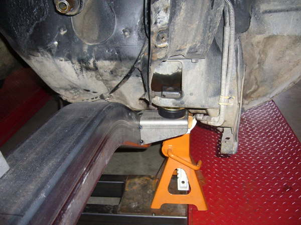 Installation of new urethane subframe to body mounts