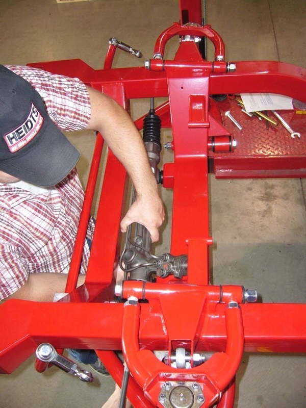 A powe rack & pinion steeing is installed (standard on our PRO-G subframes