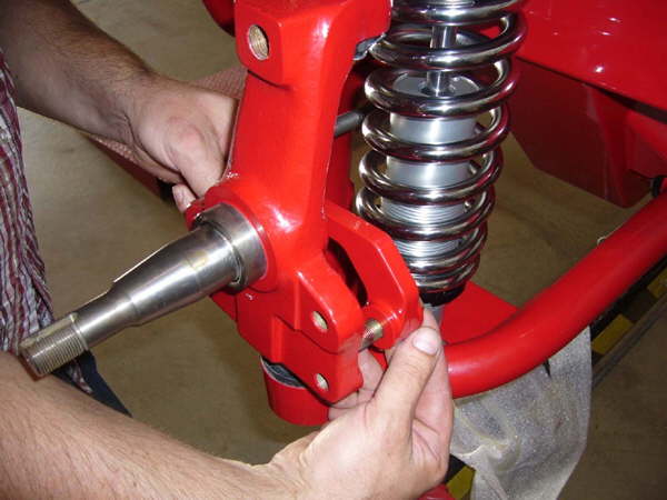 Steering arms are a bolt on instullation (notice the loctite on the bolts to secure them into place)
